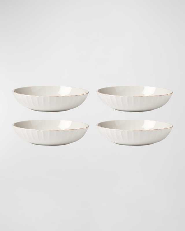 French Perle Scallop Pasta Bowls, Set of 4
